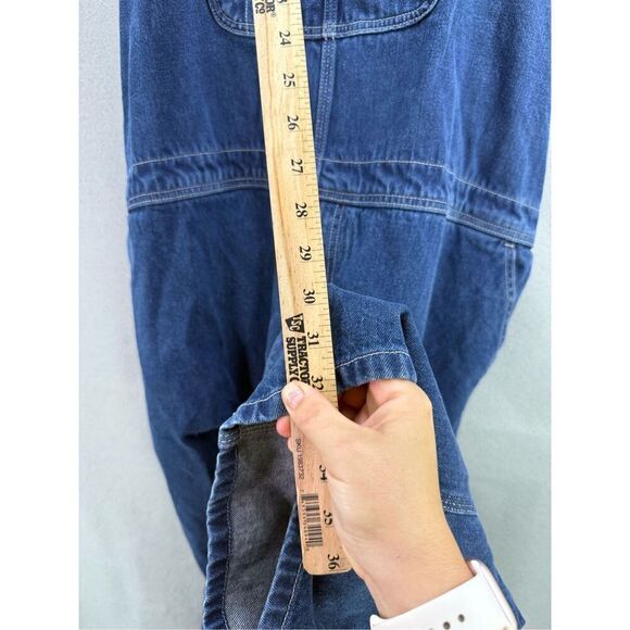 Carhartt Mens Blue Denim Loose Fit Adjustable Carpenter Bib Overalls Size 54x34 - Picture 7 of 8